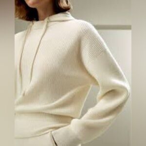 Lily Silk 100% cashmere ribbed turtleneck sweater